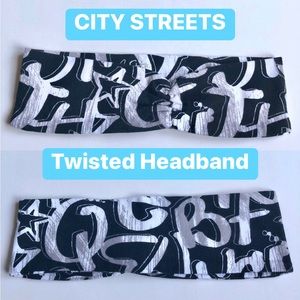 NEW CITY STREETS Twisted Headband Wrap Black Gray Small Juniors Women’s NWOT